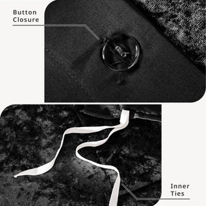 JLA Home Intelligent Design - Velvet Crushed Velvet Duvet Cover Set with Quilted Diamond Texture, Button Closure, Luxe Feel Black ID12-1944
