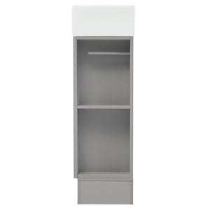 English Elm 18.6" Bathroom Vanity with Sink and Ceramic Top, MDF Cabinet with Door, TP Holder & Shelf Grey N725P212181E