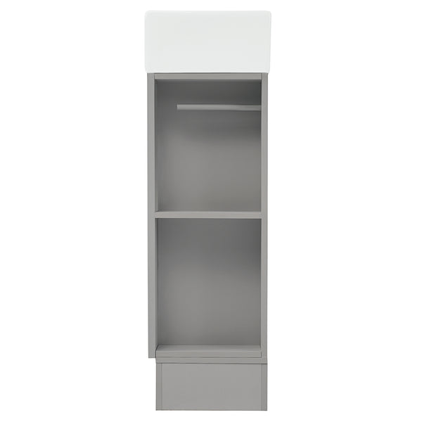 English Elm 18.6" Bathroom Vanity with Sink and Ceramic Top, MDF Cabinet with Door, TP Holder & Shelf Grey N725P212181E