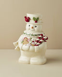 Lenox Happy Holly Days Snowman Cookie Jar Ivory, IVORY PORCELAIN 896362