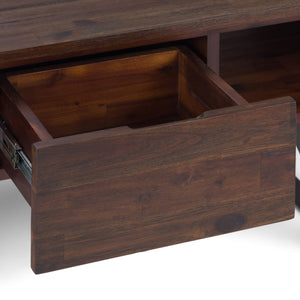 English Elm Lowry Coffee Table - Handcrafted Distressed Charcoal Brown With Modern Industrial Design & Storage B136P158845