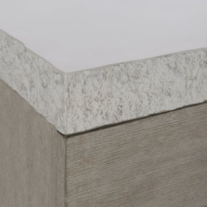 Bernhardt Bernhardt Ritter Nightstand — Sculptural Flint Wood & Sand Grey Concrete Top, Soft-Close Drawers, Usb Charger 309232