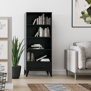 English Elm Harper Mid-Century Modern Bookcase With Adjustable Shelves & Spacious Drawer For Stylish Storage B136P158715