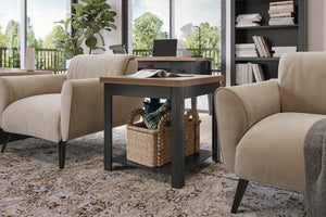 Legends Furniture Bridgevine Home Essex 24 Inch Side Table, No Assembly Required, Black And Whiskey Finish Black Poplar Solids And Okoume Veneers Es4110.Swk