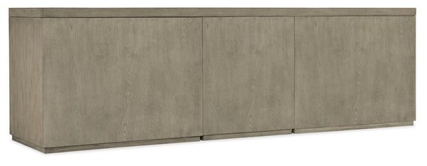 Hooker Furniture Linville 96" Credenza In Smoked Mink Oak Veneer With Locks, Pendaflex Files & Antique Pewter Pulls 6150-10931-85