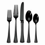 Portola Elegant 20-Piece Black Stainless Steel Flatware Set, Mirror Finish, Service for 4