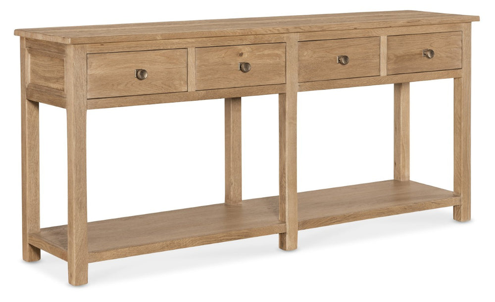 Hooker Furniture Driftwood Rustic Sideboard Buffet With Self-Closing Drawers, Removable Silverware Tray, Oak Finish Light Wood 6820-75900B-80