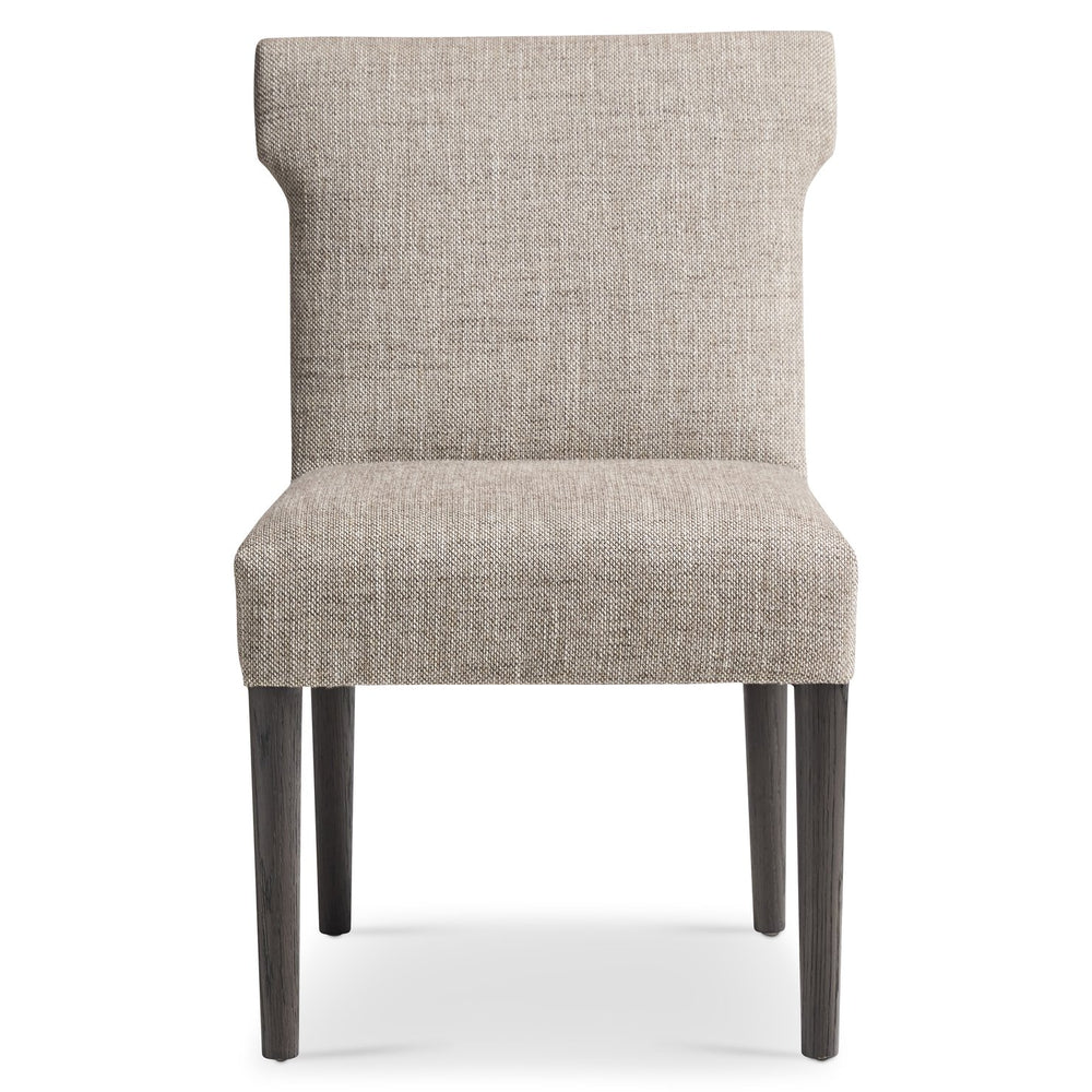 Bernhardt Bernhardt Geneve Sculptural Upholstered Side Chair with Wire-brushed Oak Legs 392541