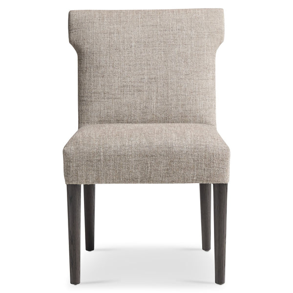Bernhardt Bernhardt Geneve Sculptural Upholstered Side Chair with Wire-brushed Oak Legs 392541