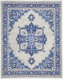 Nourison Whimsicle WHS03 Machine Made Power-loomed Ornamental Border Indoor Only Farmhouse Bohemian Rug Ivory Blue, Ivory Blue 100% Polypropylene 99446831347