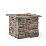 Christopher Knight Home® Noble House 32'' Stone Square Mgo Fire Pit W/ Grey Top- 40,000 Btu