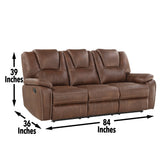 Steve Silver Katrine Brown Manual Sofa KT800SB