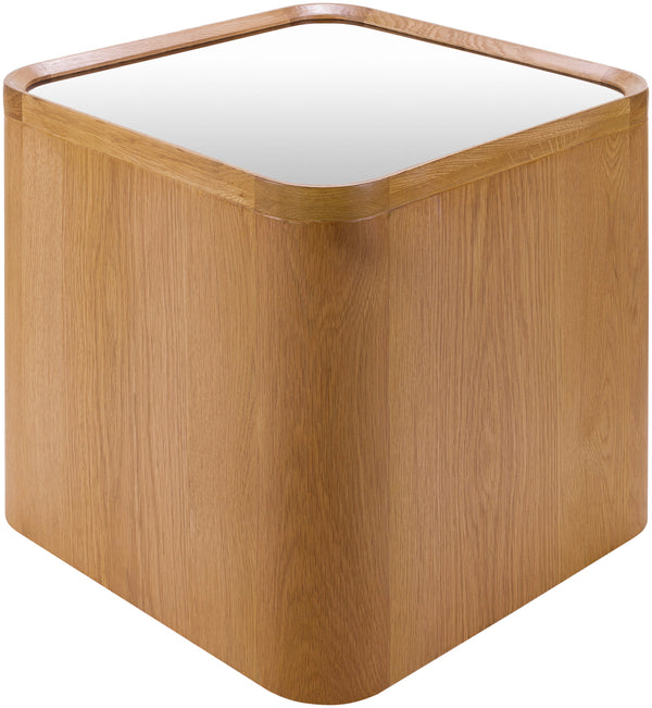 Keres EES-001 18"H x 20"W x 20"D End Table EES001-182020  Top: Metallic - Copper; Base: Brown Surya