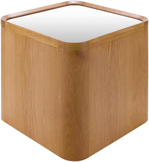 Keres EES-001 18"H x 20"W x 20"D End Table EES001-182020  Top: Metallic - Copper; Base: Brown Surya