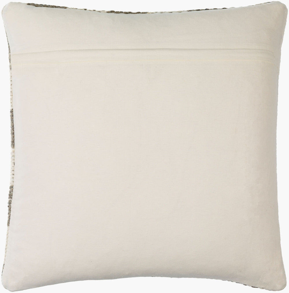 Surya Preethi Modern Accent Pillow - Luxurious Wool & Cotton, Handmade In India, 18"X18" Sophisticated Design Ivory Wool,Cotton,Cotton Eet001-2020d