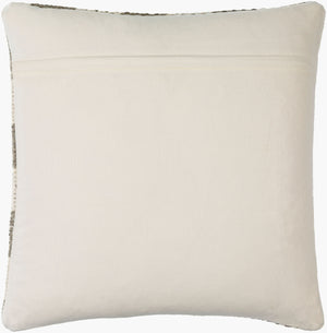 Surya Preethi Modern Accent Pillow - Luxurious Wool & Cotton, Handmade In India, 18"X18" Sophisticated Design Ivory Wool,Cotton,Cotton Eet001-2020d