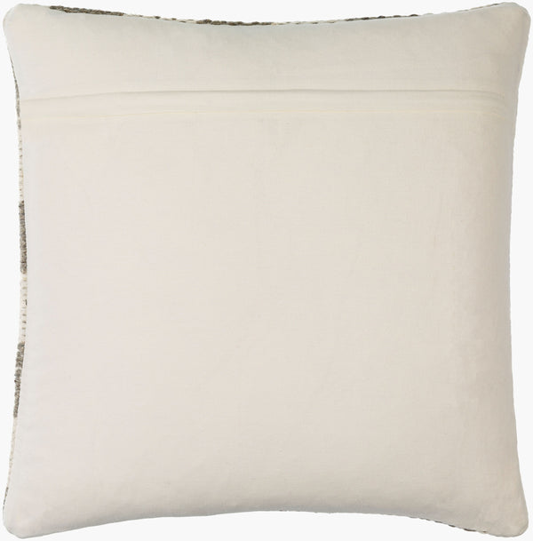 Surya Preethi Modern Accent Pillow - Luxurious Wool & Cotton, Handmade In India, 18"X18" Sophisticated Design Ivory Wool,Cotton,Cotton Eet001-2020d