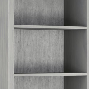 English Elm Amherst 30-Inch Solid Wood 5-Shelf Bookcase In Hand-Finished Fog Grey – Versatile Storage Solution B136P158328