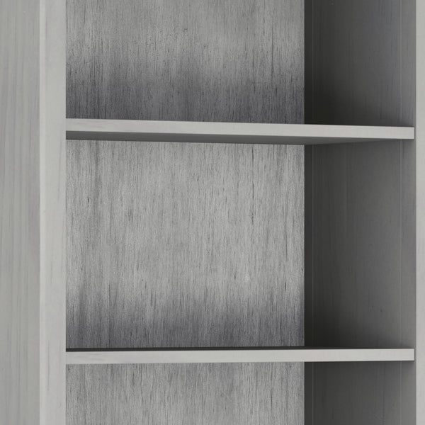 English Elm Amherst 30-Inch Solid Wood 5-Shelf Bookcase In Hand-Finished Fog Grey – Versatile Storage Solution B136P158328