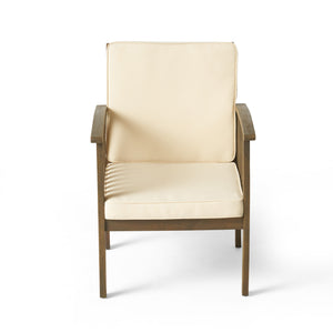 English Elm Casa Acacia Slatted Outdoor Club Chairs Set of 2 with Gray Finish Coastal Patio Seating 63513.00GRY