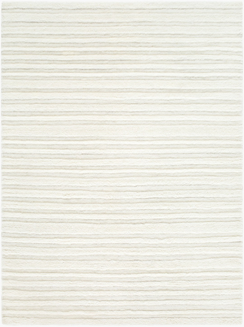 Livabliss Eleve Handwoven Cotton Wool Blend High Pile Accent Rug for Modern Minimalist Spaces Ivory, Cream 5' x 7' EEV2300-57