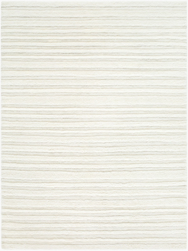 Livabliss Eleve Handwoven Cotton Wool Blend High Pile Accent Rug for Modern Minimalist Spaces Ivory, Cream 5' x 7' EEV2300-57