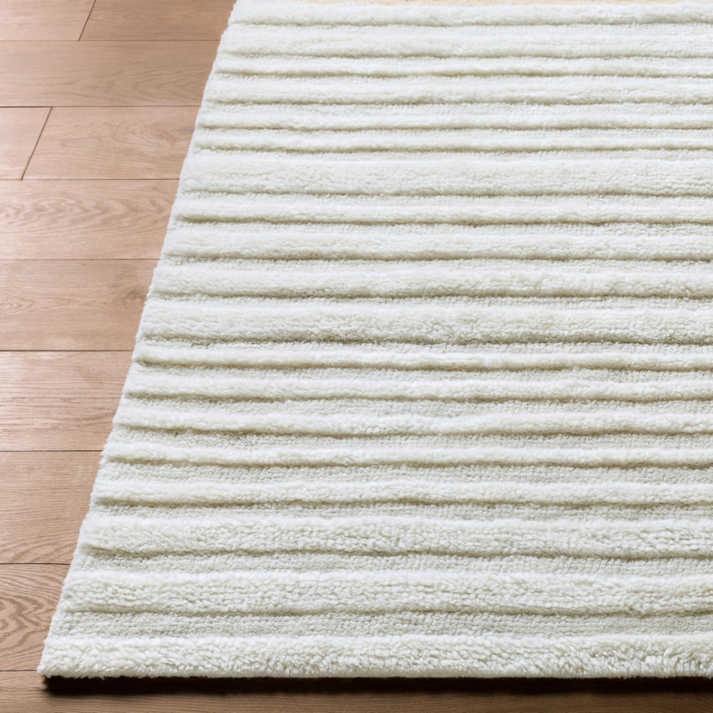 Livabliss Eleve Handwoven Cotton Wool Blend High Pile Accent Rug for Modern Minimalist Spaces Ivory, Cream 5' x 7' EEV2300-57