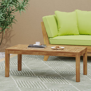English Elm Christopher Knight Home® - HAMPTON Acacia Wood Coffee Table with Slat Top, Weather-Resistant Durable Hardwood, 44.9" L Natural 60399.00