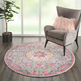 Nourison Passion PSN22 Machine Made Power-loomed Narrow Border Indoor Only Transitional Bohemian Rug Grey,Multi, Grey 100% Polypropylene 99446717696