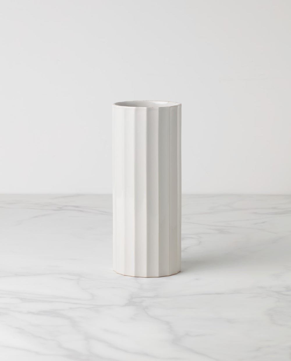 Lenox French Perle Scallop Cylinder Vase White, OFF WHITE STONEWARE 895081