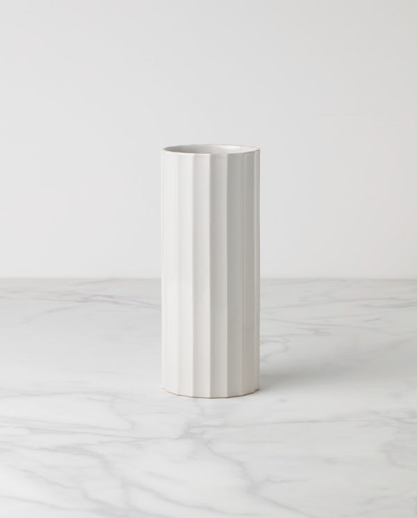 Lenox French Perle Scallop Cylinder Vase White, OFF WHITE STONEWARE 895081