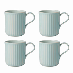 Lenox French Perle Scallop Ice Blue Mugs, Set of 4 White, LT BLUE STONEWARE 894513