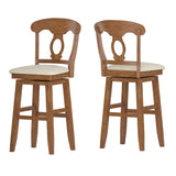 Homelegance By Top-Line Juliette Napoleon Back Wood Swivel Bar Stool Oak Rubberwood