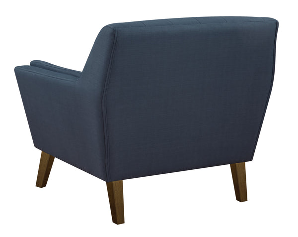 English Elm Wallace & Bay - Blue Accent Chair mid-century navy peacock fabric, 37.4" x 35.4" x 34.6", easy-care stylish comfort B361P384455