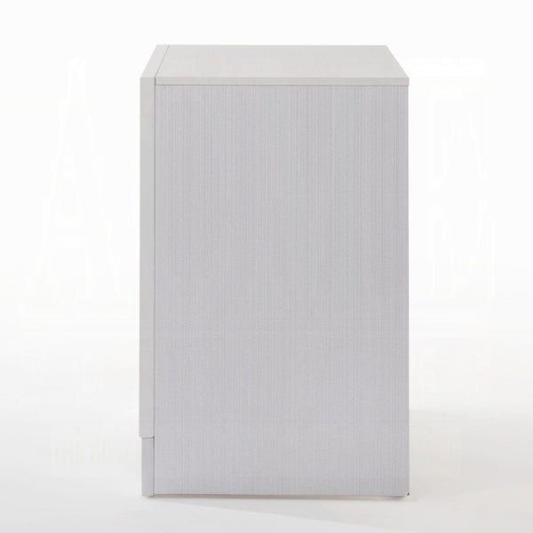 English Elm Contemporary Nightstand with Textured Finish and 2 Drawers — Modern Wooden Bedroom Storage, Easy Assembly White 20 L x 29 W x 30 H B2741P321725