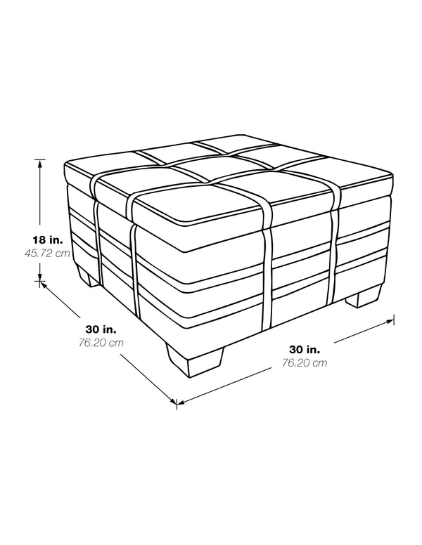 OSP Home Furnishings Detour Strap Ottoman Cream