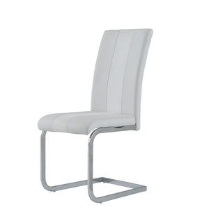 English Elm ALTIS Modern Fabric Dining Chair Set with C-Style Metal Legs, Padded Seat, Solid Wood Frame White 34 L x 18.5 W x 21.5 H B201P291551