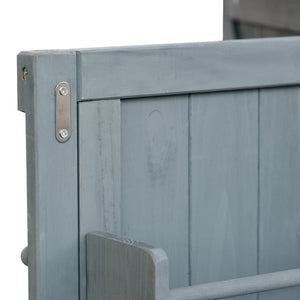 English Elm K&K Outdoor Kitchen Island Rolling Bar Cart with 1.2" Stainless Steel Top, Ample Storage, Wheels and Spice Rack Grey+Blue WF532198AAG