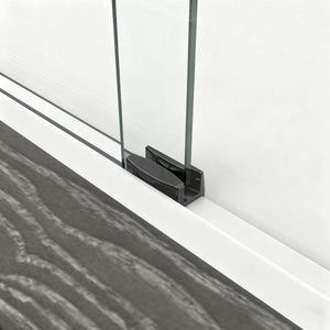 English Elm 56" Semi-frameless Bypass Shower Door Tempered Glass White Aluminum Walk-in W1920S00201