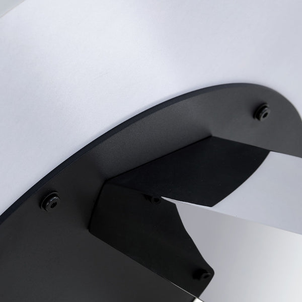 English Elm Table Set - Modern 42-Inch Round Dining Table With 6 Stylish White Chairs & Stainless Steel Legs W2920S00016-GIGA