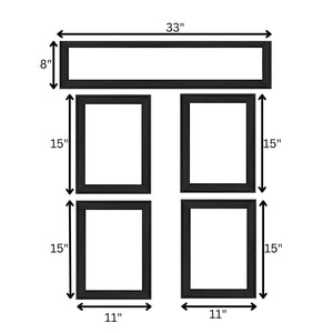 English Elm "kitchen Themed Five Panel Framed Wall Art Set with Black Wood Frame for Dining Areas B06787053