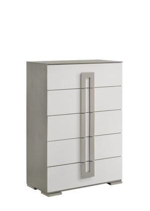 English Elm Olivia 5-Drawer Chest In Semi-Gloss White - Modern Storage Solution For Elegant Bedrooms & More B009P241739