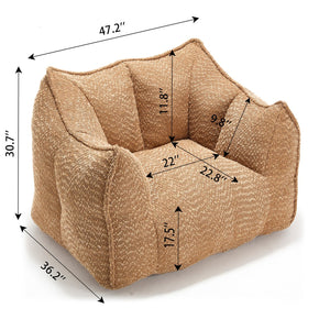 English Elm Sofa plush beanbag chair with superfiber cover and resilient foam filling for ultimate home comfort and relaxation Coffee W1996P252265
