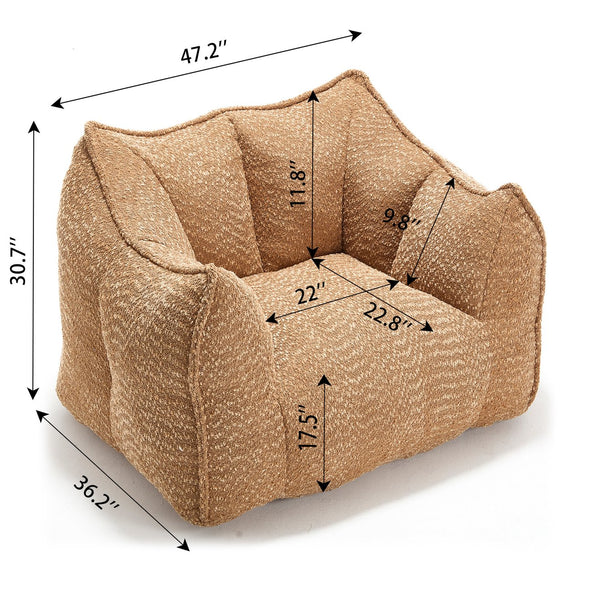 English Elm Sofa plush beanbag chair with superfiber cover and resilient foam filling for ultimate home comfort and relaxation Coffee W1996P252265