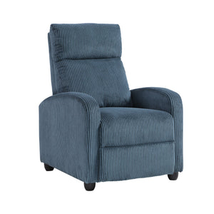 English Elm Modern Parsons Push Back Recliner Chair in Soft Corduroy Fabric — Sleek Comfortable Living Room Lounger with Solid Wood Frame and Easy Recline Mechanism Blue 30 L x 27 W x 21.5 H B011P395851