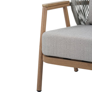 English Elm Christopher Knight Home® - Orla Outdoor Rope Club Chair - Stylish Teak Finish & Plush Taupe Cushions For Ultimate Comfort N775P224519T