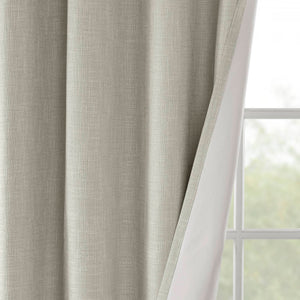 JLA Home SunSmart - Printed Heathered Blackout Grommet Top Curtain Panel — Energy-Saving Textured Slub Fabric, Noise-Blocking Privacy Taupe SS40-0032