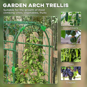 English Elm Outsunny 6 Foot Arch Garden Trellis with Steel Frame and Net for Climbing Vegetables W2225P174510