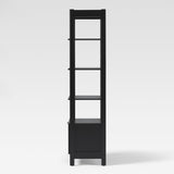 Holmes Modern Narrow Bookcase with Reeded Drawer Black WEHOL41OS2BL0 Walker Edison