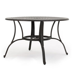 English Elm Christopher Knight Home® - Outdoor Cast Aluminum Circular Dining Table - Elegant Bronze Finish For Patios & Gardens, 49.75" N768P348388B